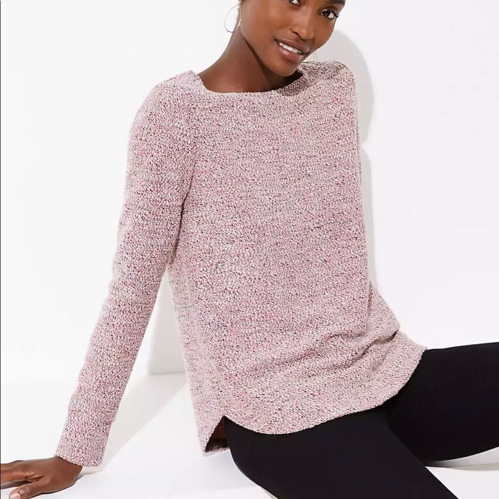 LOFT Boucle Tunic Sweatshirt, Large - Picture 2 of 10